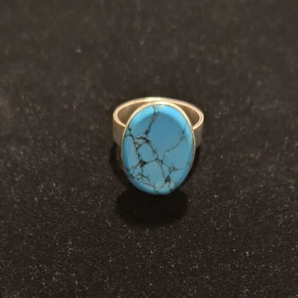 925 Sterling Silver Howlite Ring - Picture 1 of 2